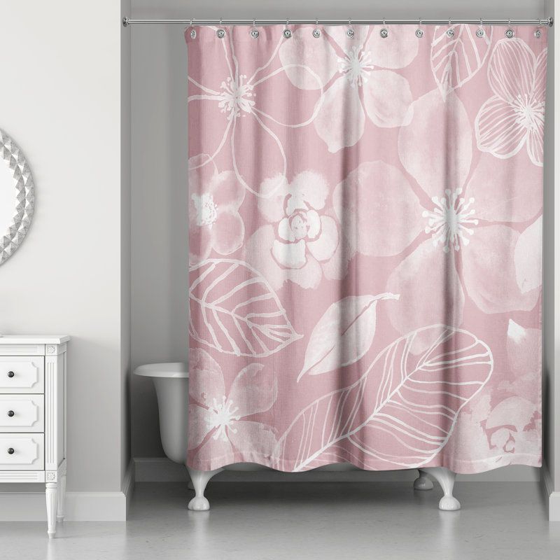 Rideau de douche Rithu, Rose