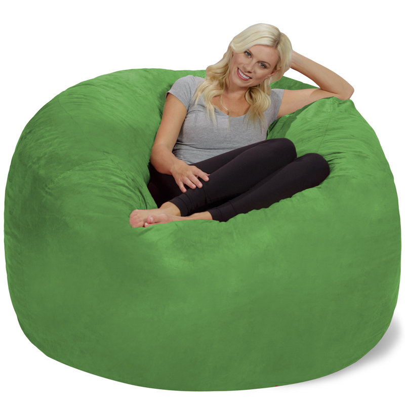 Fauteuil à billes - Fauteuil à billes rond rembourré en mousse à mémoire de forme avec housse amovible et lavable à la machine - Fauteuil à billes avec housse en microfibre douce - Plusieurs tailles et plusieurs tissus lavables à la machine