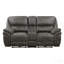 Ensemble de canapé de salon moelleux 2pc avec canapé inclinable électrique et causeuse gris-134643056