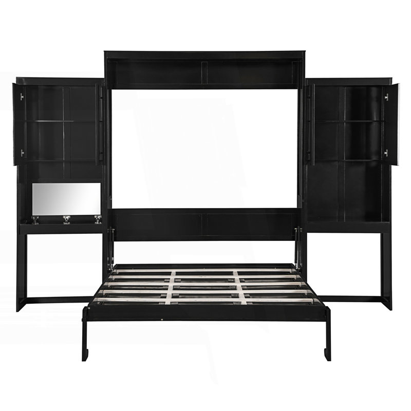 Grand lit escamotable avec bureau, coiffeuse et armoires