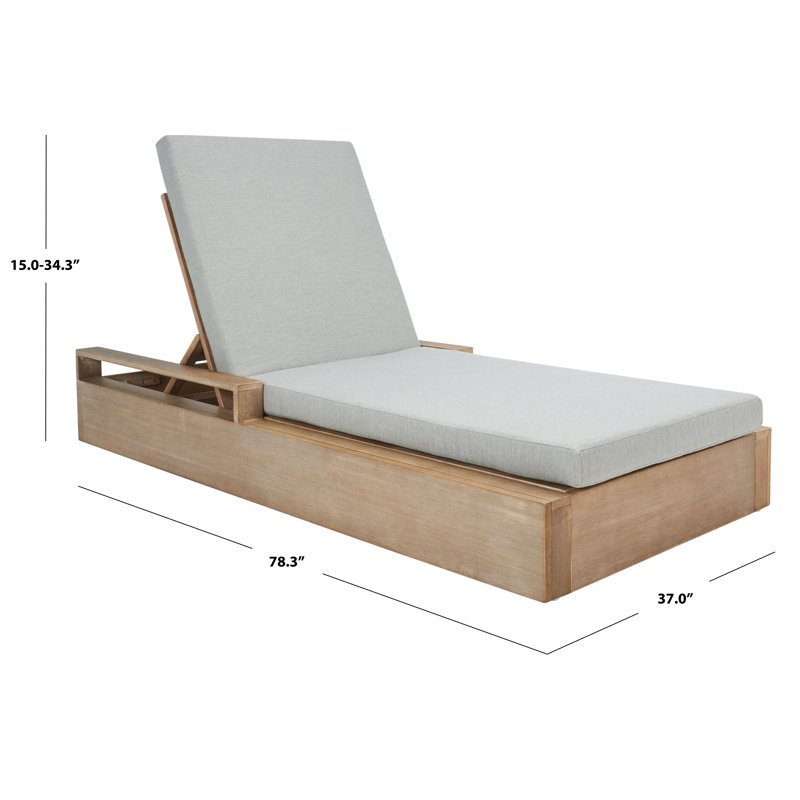 LANAI WOOD CHAISE LOUNGE CHAIR, Gray