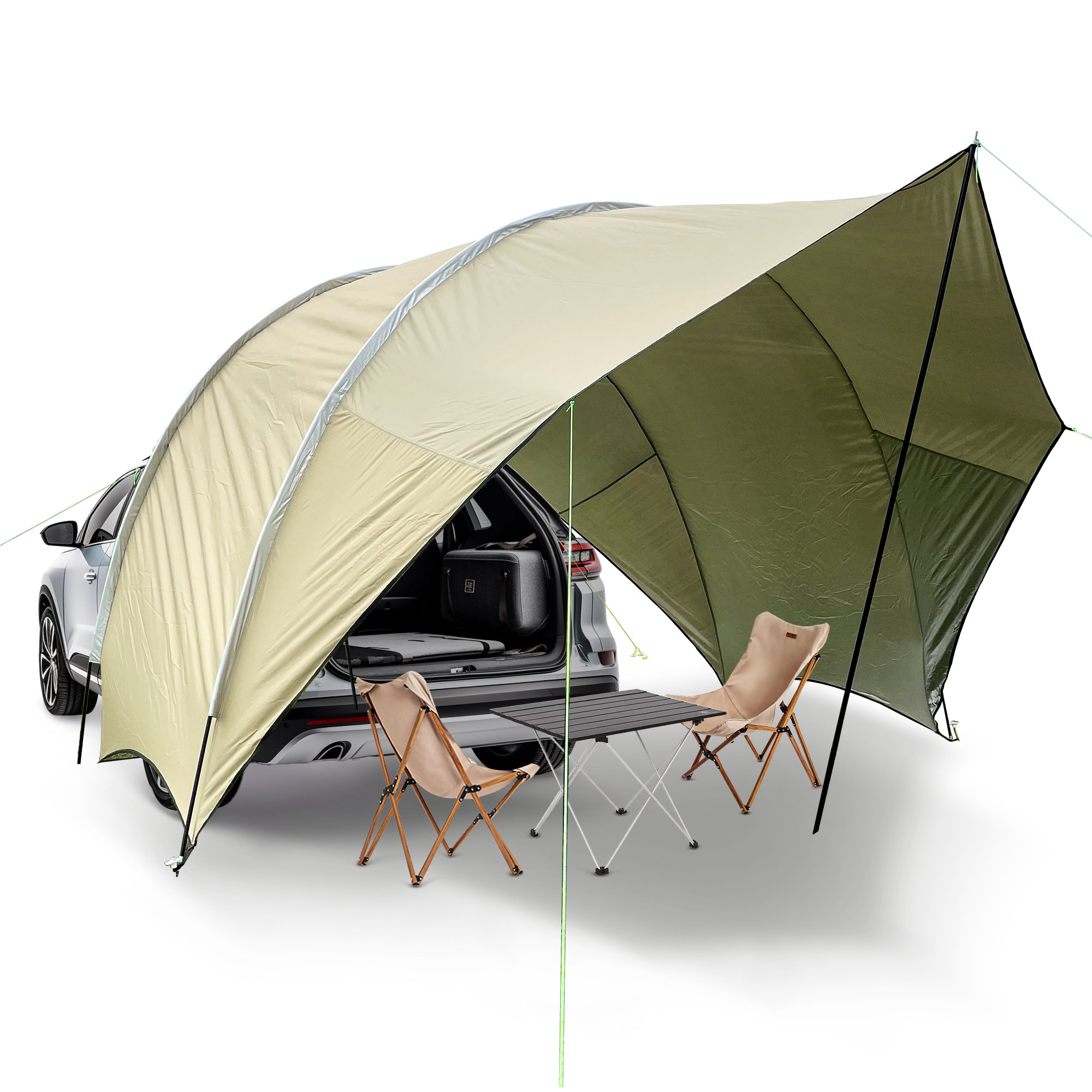 Automobile Rooftop Rain Canopy Car Shelter Shade Camping Side Car Roof Top  Tent Awning Waterproof UV Portable Camping Tent