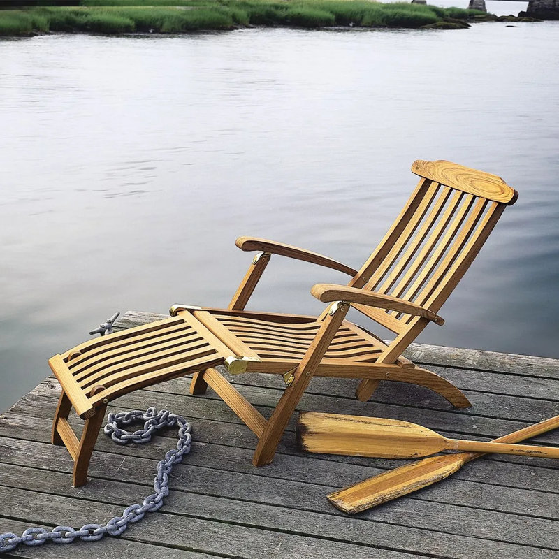 Steamer Outdoor Teak Chaise Lounge