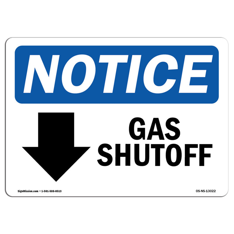 Avis - Panneau d'arrêt de gaz