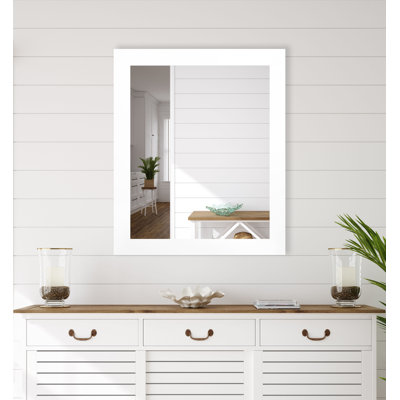 Alacazar Engineered Wood Flat Wall Mirror