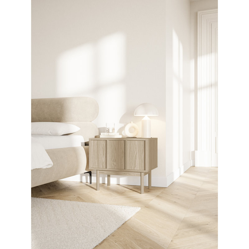 Nightstand with Drawer Oiled Oak