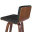 Tabouret pivotant rembourré Bomia avec structure en bois massif et dossier en similicuir en L-221022961-180604270