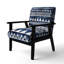 Chaise d'appoint Abstract Boho - Fauteuil indigo à motif tribal II-544779512