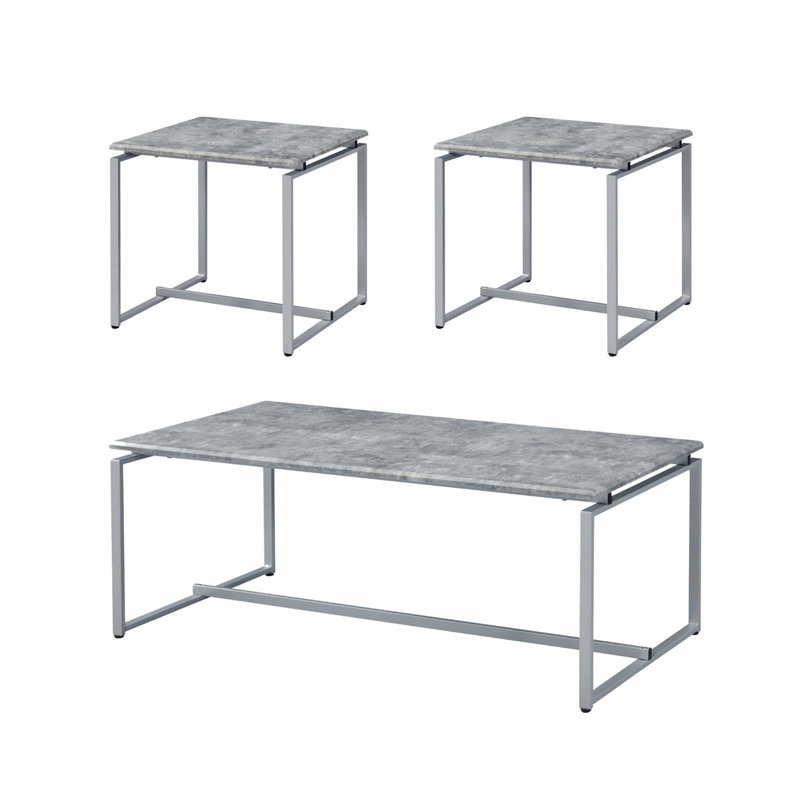 Ensemble de tables d'appoint 3 pièces Modern, Gris