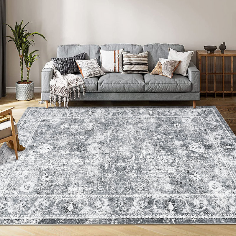 Tapis rétro, tapis de salon intérieur rétro, Rectangle 10 pi x 13 pi