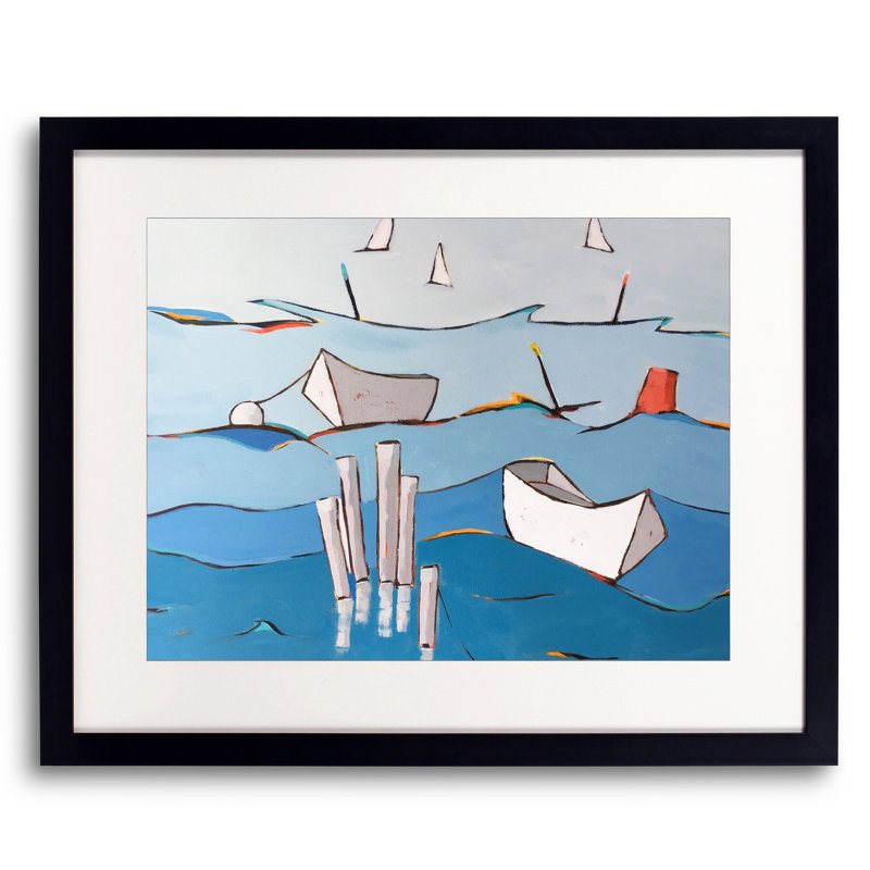 Choppy Waters Print by Phyllis Adams, Black Framed Paper, 16" H x 20" W
