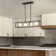 Kyzen 4-Light Matte Black Bubble Chandelier Square/Rectangle Industrial Light  Fixrures for Dining Room
