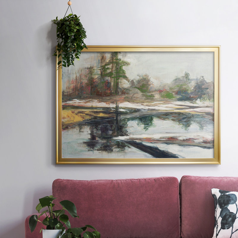 «Quiet Reflection», reproduction sur toile, Or, H 30 po x l 44 po x P 1,5 po