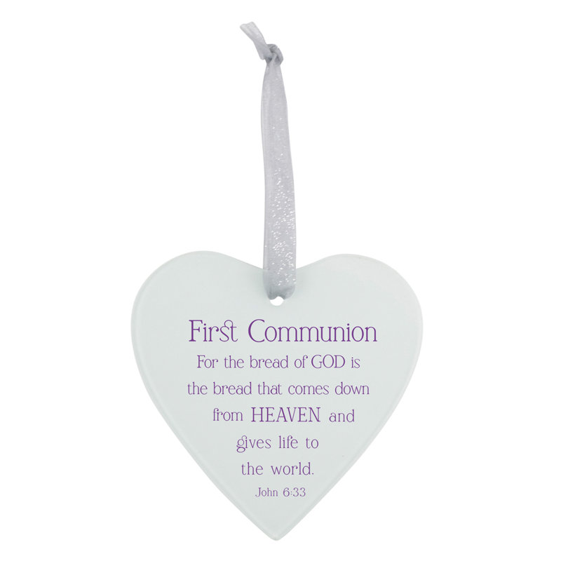 Ornement en verre cœur 1ère communion