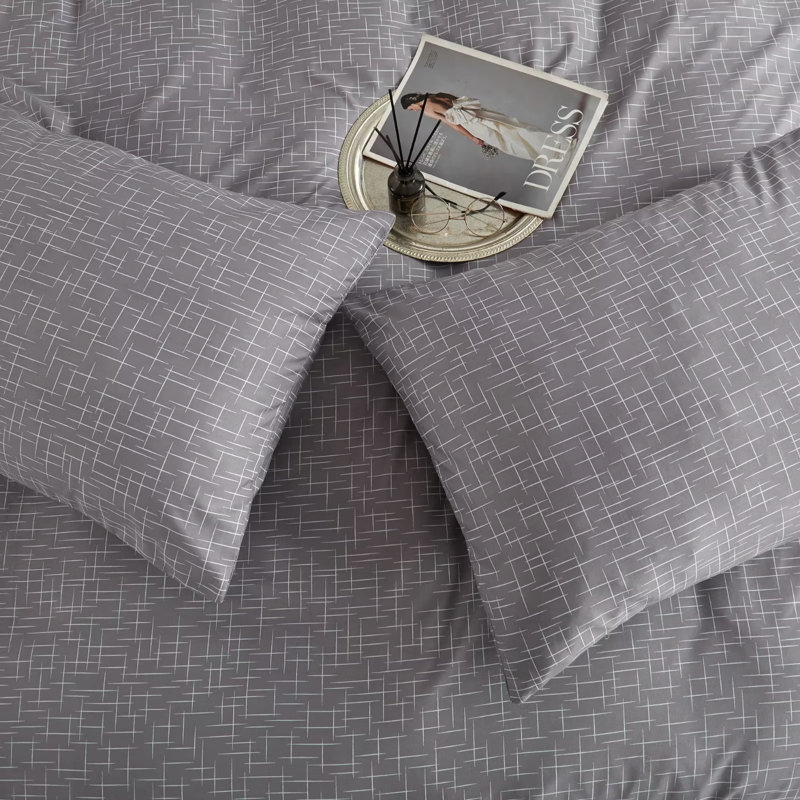  Ensemble de housse de couette 100% coton moderne, Housse de couette grand et 2 taies d'oreiller stan