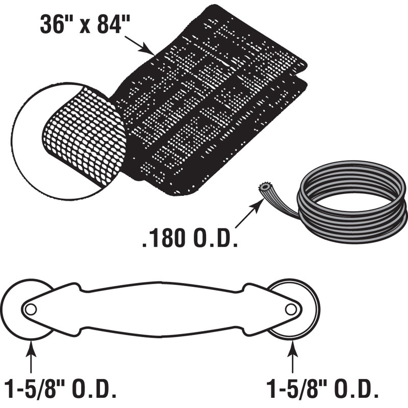 Trousse de réparation de porte moustiquaire Prime-Line, fibre de verre gris anthracite, avec cannelure et outil (paquet simple)