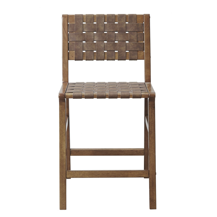 Oslo Faux Leather Woven Counter Stool 24"H