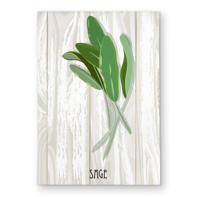 Sage on Wood - Gastronomy Botanical Outdoor Area Rug for Home Decor