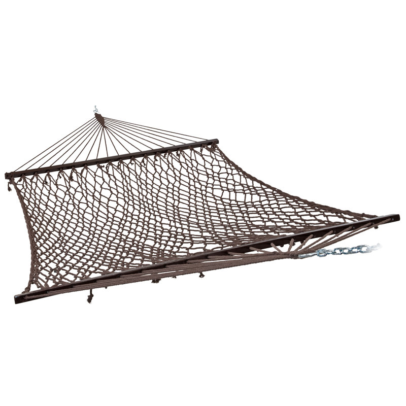 Hamac en coton avec barre d'écartement, capacité de 450 lb, Brun
