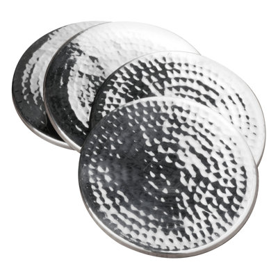 Stainless Steel Round 4 Piece Coaster Set