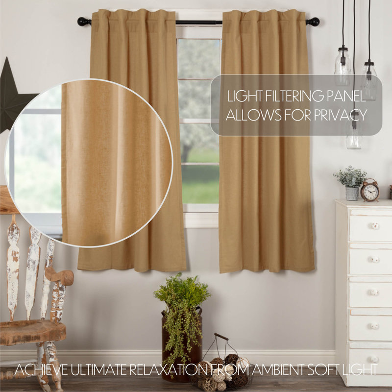 Sickels Cotton Blend Room Darkening Curtain Panel Set, 36" W x 63" L, Khaki