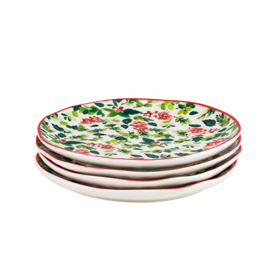 10 Strawberry Street Bella Appetizer Plates, Holly