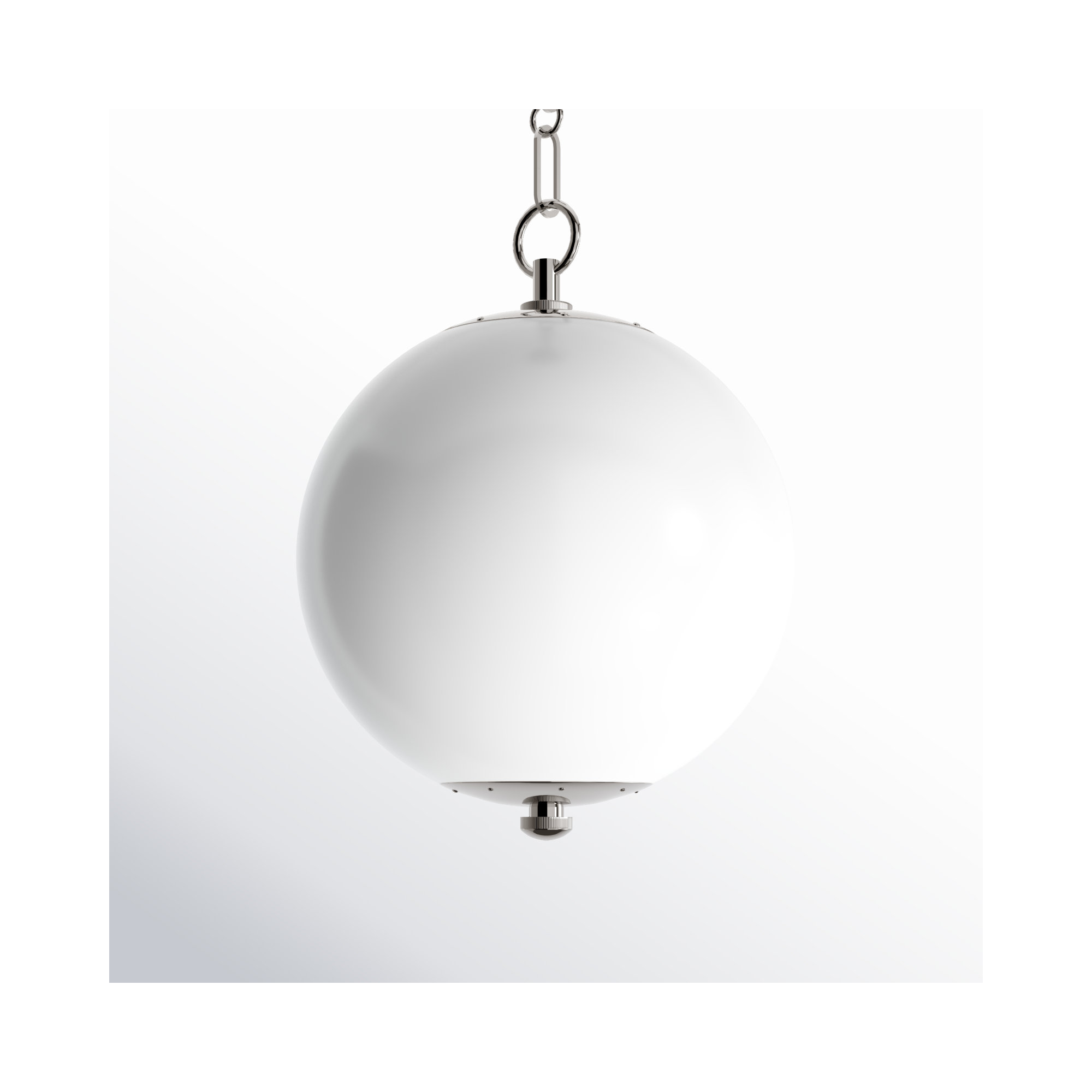 Sphere No.1 Pendant by Mark D. Sikes, Polished Nickel, 20.5" H x 16" W x 16" D