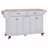 Kitchen Island With Rubber Wood Countertop, Kitchen Cart On 5 Wheels With Storage Cabinet And 2 Top Drawers And A Center Double-Layered Storage Drawer-924781680