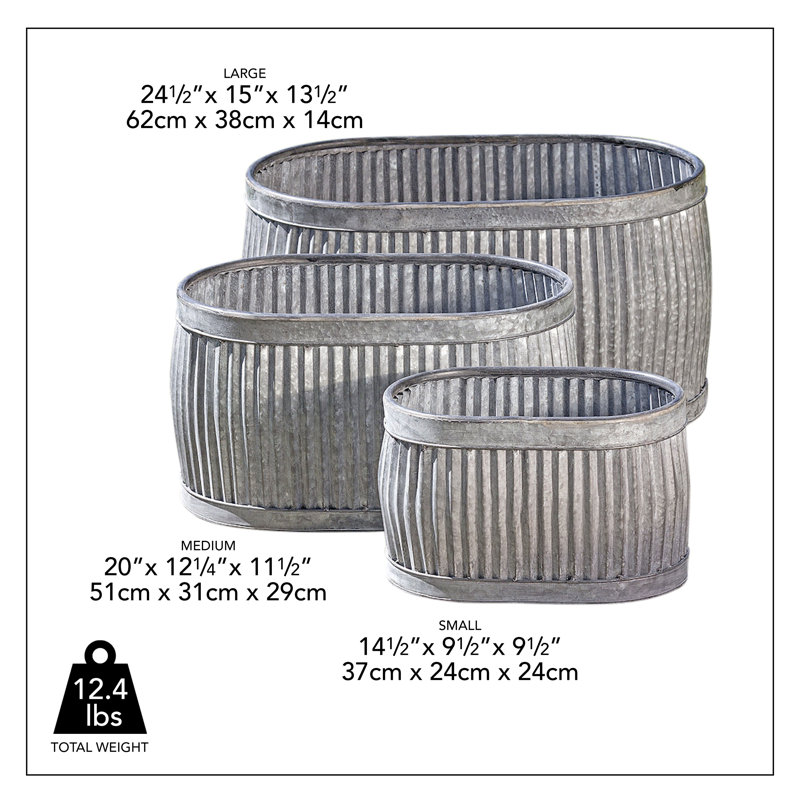 Nina Handmade Metal Pot Planter, Matte Gray