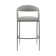 Ramona Modern Counter or Bar Height Barstool with Arms and Open Low Back in Iron Frame and Faux Leather