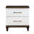 Contemporary White And Cherry Finish 1Pc Two Drawers Nightstand 2-Tone Finish With Gold Trim Modern Bedroom Furniture