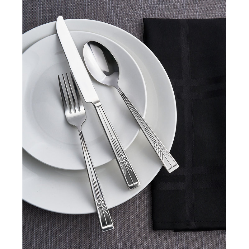 Ensemble de couverts Frank Lloyd Wright Tree Of Life, 20 pièces, service pour 4, Noir