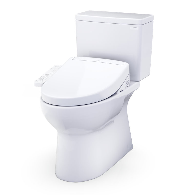 Toilette allongée deux pièces à hauteur universelle 1,28 GPF avec CEFIONTECT, coton blanc TOTO Glaston WASHLET + s2 - mW4723346CEFG # 01