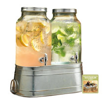 Elegant Home Hammered Glass Ice Cold Beverage Drink Dispenser - 2.7 Gallon,  with