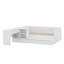 Lit plateforme en bois avec tiroirs, tablettes et coiffeuse-447829589