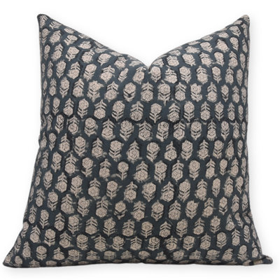 Housse de coussin en coton imprimé à la main à motif floral Fab Fabine - Tulsi Buti 