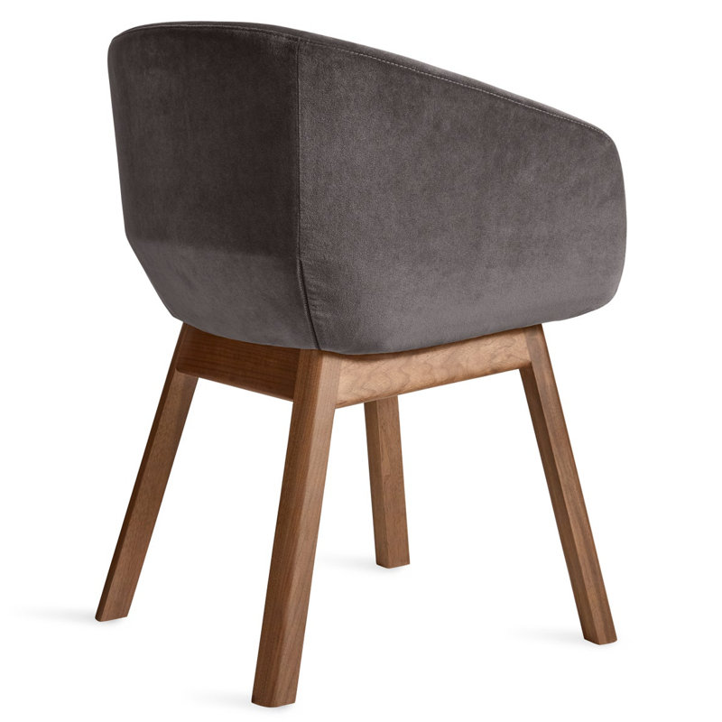 Host Dining Chair, Storm Velvet, Walnut