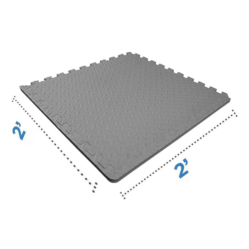 24" L x 24" W x Foam Tile, Gray