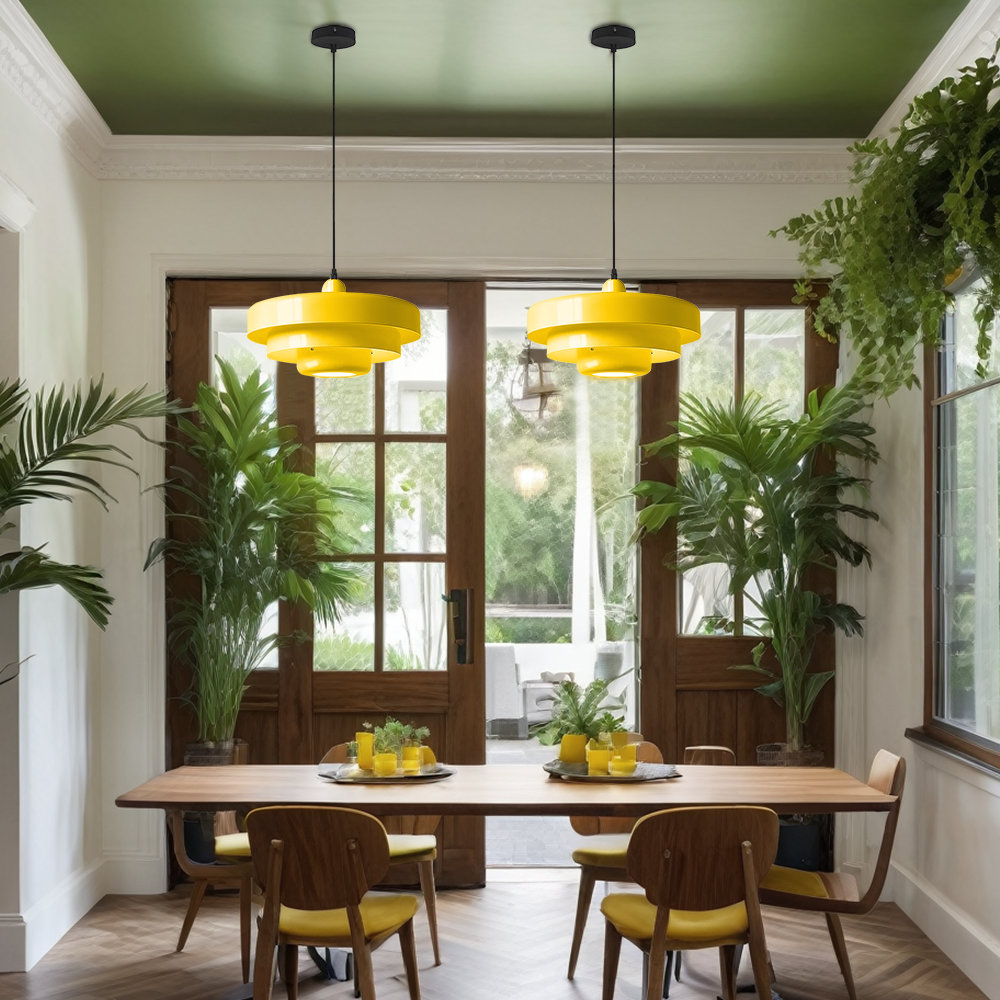 Epone Single Light Iron Pendant, Yellow
