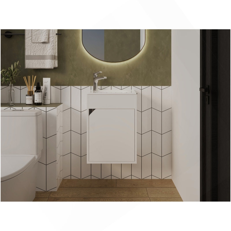 Lavabo pour salle de bain Hudson, blanc, Blanc