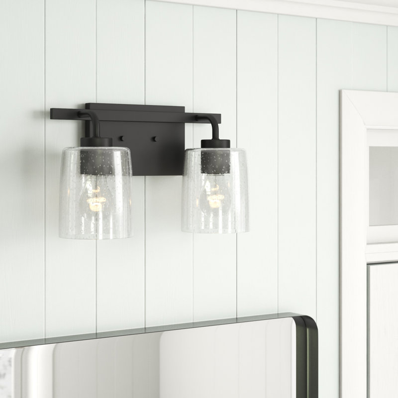 Éclairage pour salle de bain 2 lumières à intensité variable Greyson, Noir mat