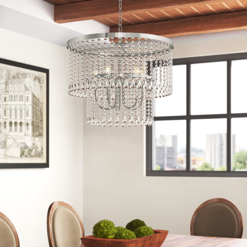 Kingsville 5 - Light Dimmable Tiered Chandelier, Brushed Nickel