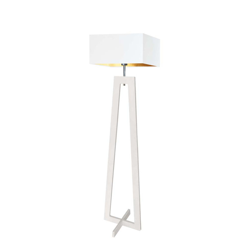 Aissatou 138cm Column Floor Lamp, White, White