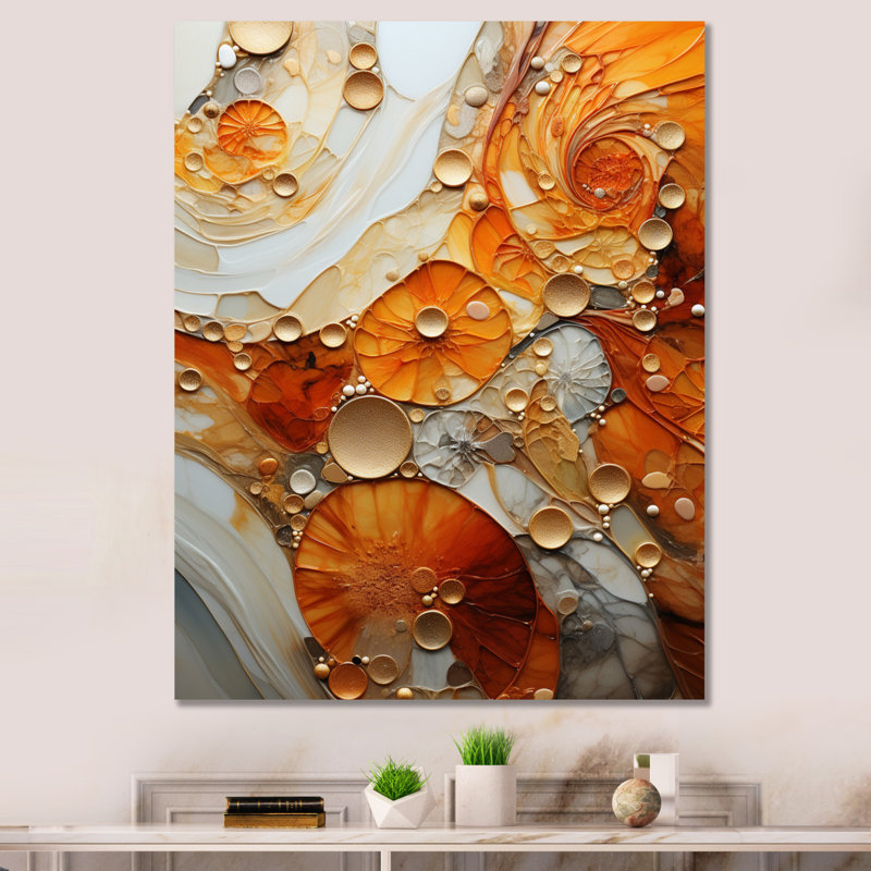 «Ezeqiel Encaustic Spirals I», reproduction sur toile, H 44 po x l 34 po x P 1,5 po