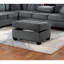 3 modulaires en microfibre gris foncé avec porte-gobelet, méridienne réversible et rangement moderne avec méridienne et porte-gobelet