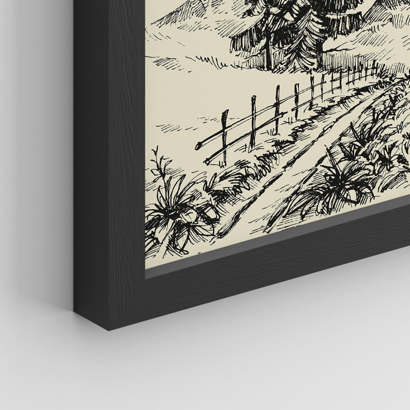 «Duotone Old-Fashioned Forest Tree Nature», reproduction encadrée sur papier 4 pièces, Naturel, H 10 po x l 8 po