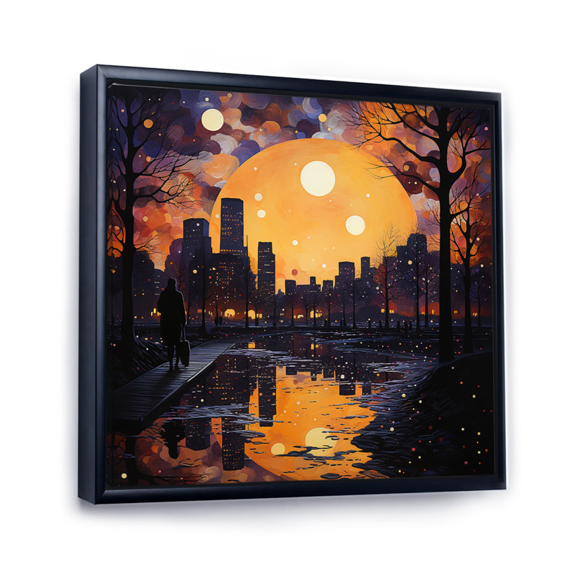 Harlem Renaissance Reflections Pointillism II - impression, 16" H x 16" W, Cadre flottant noir