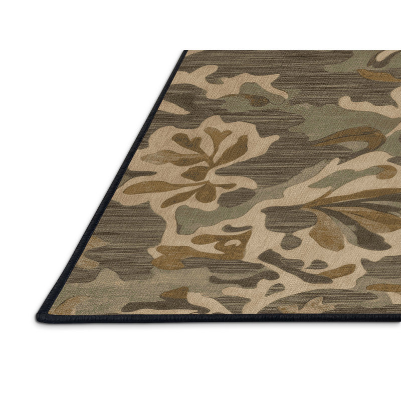 Machine Washable Nature Brown Area Rug, Rectangle 8' x 10'