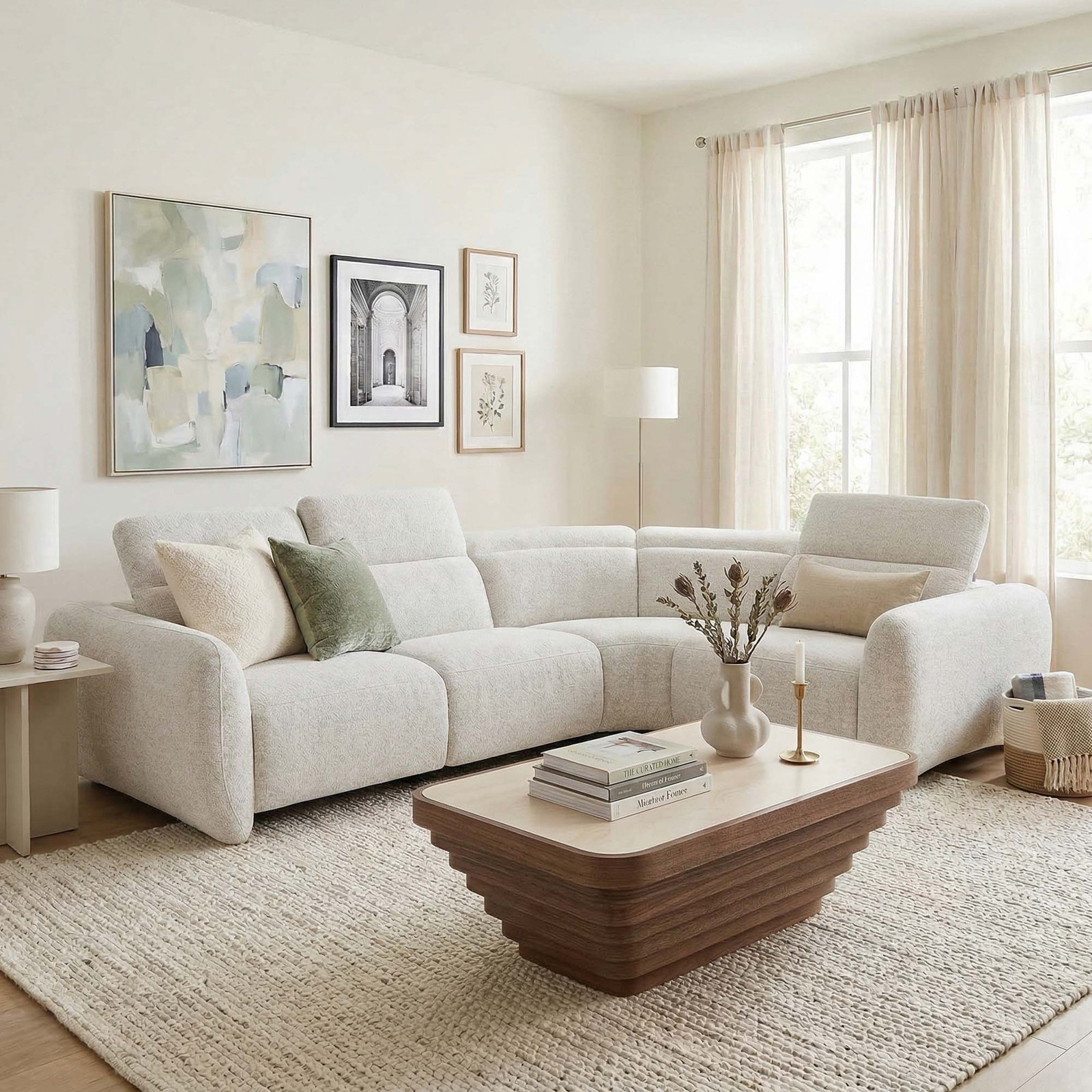 Astro Modular Sectional, Nathan Wheat Polyester