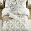 Édredon 6 pièces en coton avec imprimé floral sophistiqué, coton tissé 300tc, rembourrage doux en nuage 300 g / m², literie assortie, couvre-oreillers à bride et coussins décoratifs à motif naturel